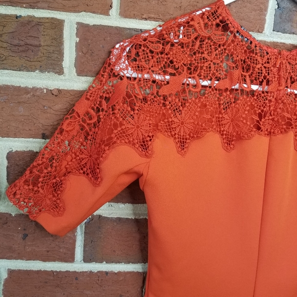 Zara Red Lace Dress XS - Picture 9 of 13
